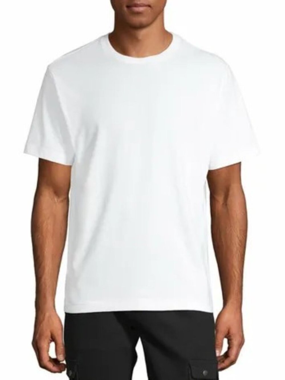 George Men's 100% Cotton White Crewneck T-Shirt (Size LG 42-44)